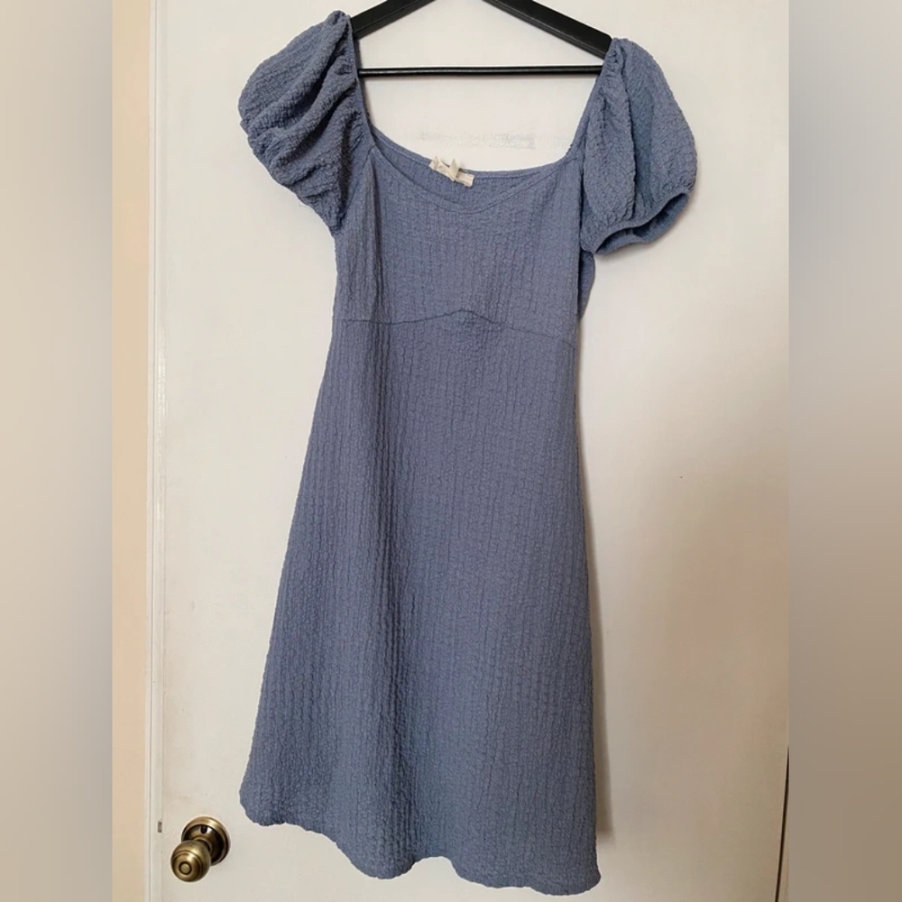 Jessica Simpson Light Blue Puff Sleeve Mini Dress